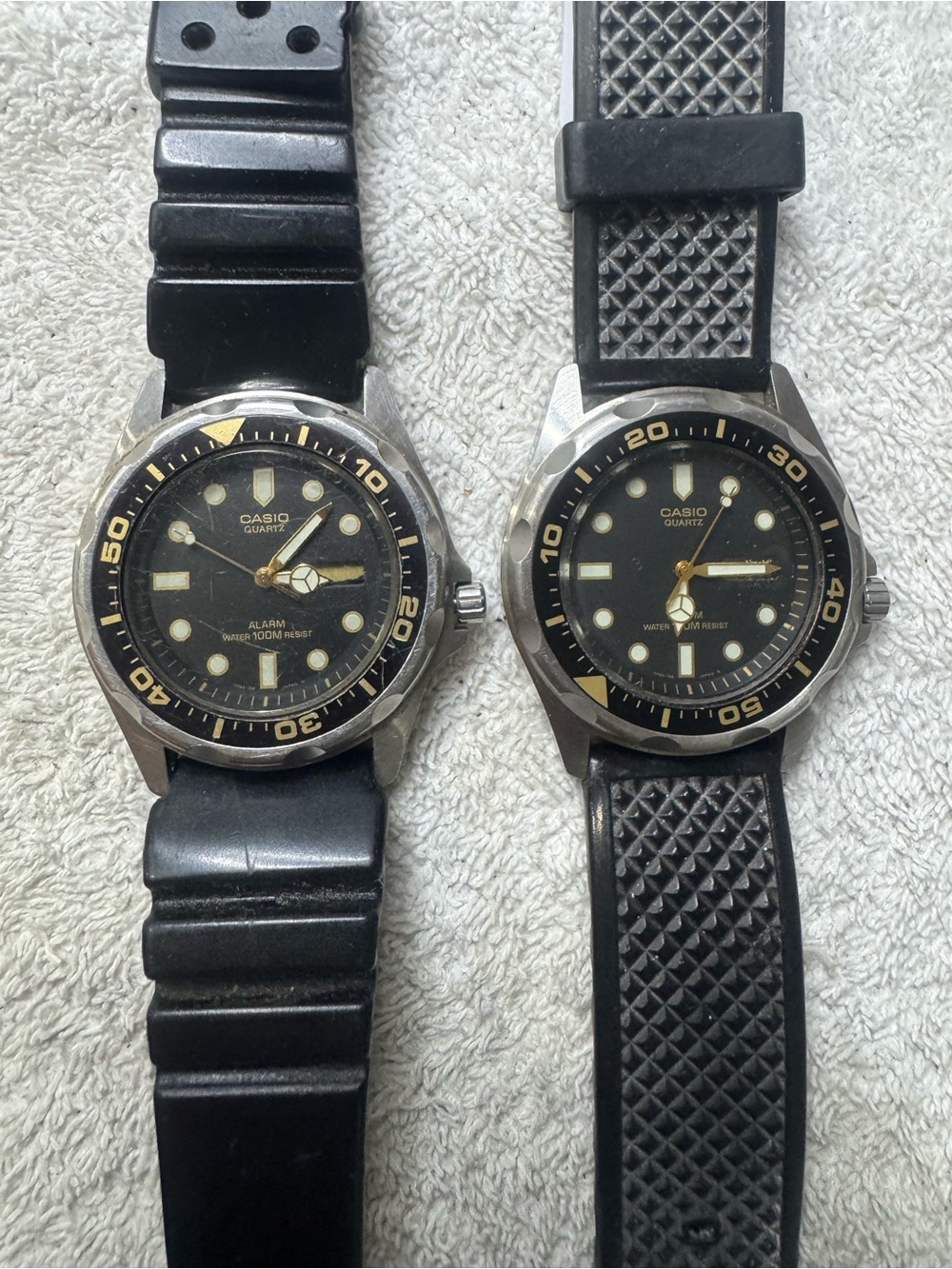 Casio Black Dial Men's Quartz Dive-Style Watch with Gold Accents